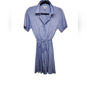 Nine West Women's Blue Front Button Down Short Sleeve Dress Size S